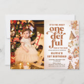 Invitation Hiver Noëls superbes Cookie Anniversaire Photo (Devant)