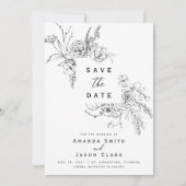 Invitation Hiver noir et blanc Enregistrer la date Mariage (Devant)