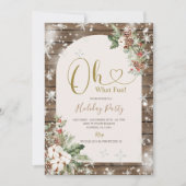 Invitation Hiver Oh Quel Fun Noël Floral Fête Fête (Devant)