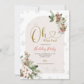 Invitation Hiver Oh Quel Fun Noël Floral Fête Fête (Devant)