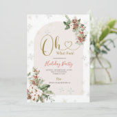 Invitation Hiver Oh Quel Fun Noël Floral Fête Fête (Debout devant)