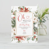 Invitation Hiver Oh Quel Fun Noël Floral Fête Fête (Debout devant)