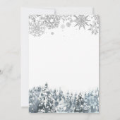 Invitation Hiver Onderland Silver Snowflakes 1er anniversaire (Dos)