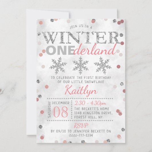 Invitation Hiver ONE derland 1er anniversaire (Devant)