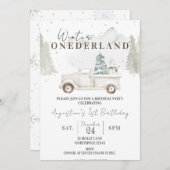 Invitation Hiver ONE derland 1er Anniversaire, Garçon Premier (Devant / Derrière)