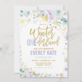 Invitation Hiver ONE derland 1er Anniversaire Mint Lilac Gold (Devant)