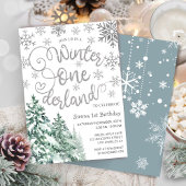 Invitation Hiver ONE derland 1er anniversaire Neige Forêt d'h