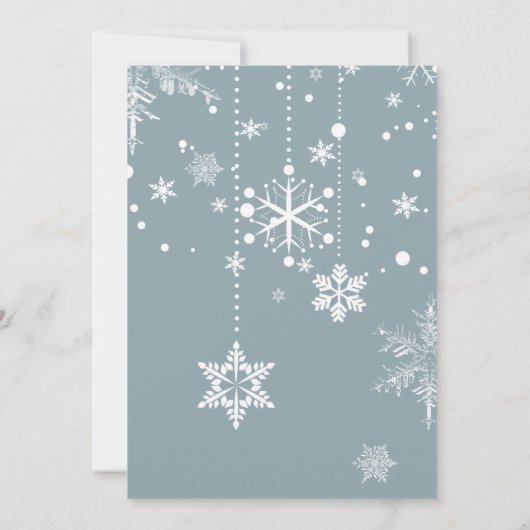 Invitation Hiver ONE derland 1er anniversaire Neige Forêt d'h (Dos)