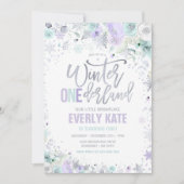 Invitation Hiver ONE derland 1er anniversaire Silver Lilac Pu (Devant)