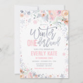 Invitation Hiver ONE derland 1er anniversaire Silver Peach ro (Devant)