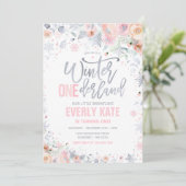 Invitation Hiver ONE derland 1er anniversaire Silver Peach ro (Debout devant)