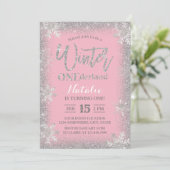 Invitation Hiver ONE derland 1er anniversaire Silver Rose Gir (Debout devant)