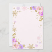 Invitation Hiver ONE derland Anniversaire Gold Pink Snowflake (Dos)