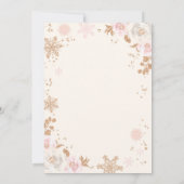 Invitation Hiver ONE derland Anniversaire Rose Or et rose (Dos)