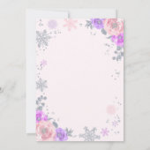 Invitation Hiver ONE derland Anniversaire Silver Pink Snowfla (Dos)