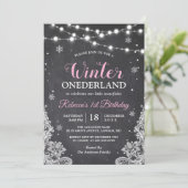Invitation Hiver ONE derland Chalkboard Baby First Birthday (Debout devant)