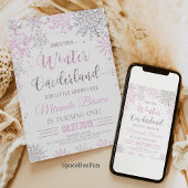 Invitation Hiver ONE derland Fête d'anniversaire du flocon de