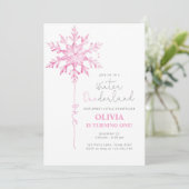 Invitation Hiver ONE derland Flamme de neige premier annivers (Debout devant)