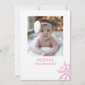 Invitation Hiver ONE derland Flamme de neige premier annivers (Dos)