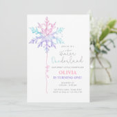 Invitation Hiver ONE derland Flamme de neige premier annivers (Debout devant)