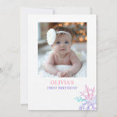 Invitation Hiver ONE derland Flamme de neige premier annivers (Dos)