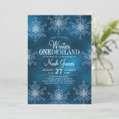 Invitation Hiver One-derland flocons de neige garçon premier (Debout devant)