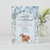Invitation Hiver ONE derland Garçon fille 1er premier anniver (Debout devant)