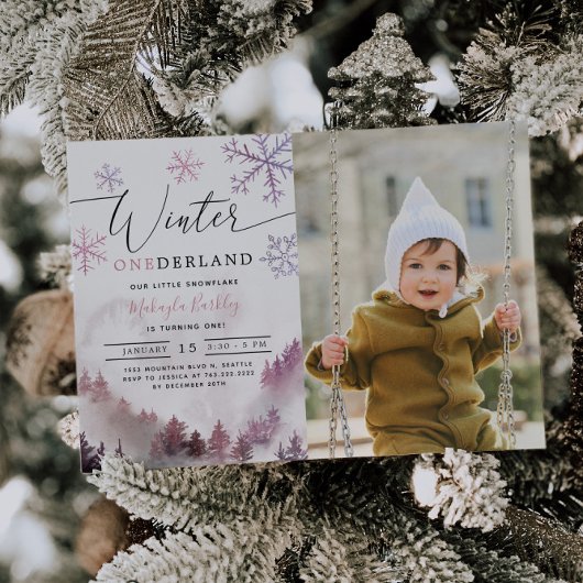 Invitation Hiver ONE derland Girl 1er anniversaire