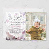 Invitation Hiver ONE derland Girl 1er anniversaire (Devant)