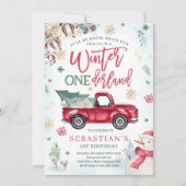 Invitation Hiver ONE derland Marine Hiver Camion Snowman Part (Devant)