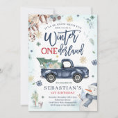 Invitation Hiver ONE derland Marine Hiver Camion Snowman Part (Devant)