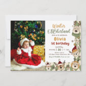 Invitation Hiver ONE derland Noël Rindeer Anniversaire (Devant)