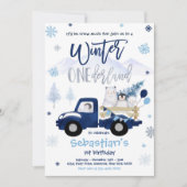 Invitation Hiver ONE derland Penguin Ours polaire Anniversair (Devant)