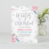 Invitation Hiver ONE derland Pink Silver Premier anniversaire (Debout devant)