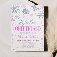 Hiver ONE derland Pink Snowflake fête d'anniversai