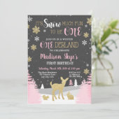 Invitation Hiver ONE derland Premier Anniversaire Neige beauc (Debout devant)
