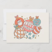 Invitation Hiver ONE derland Retro Noël Anniversaire Photo (Dos)