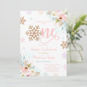 Invitation Hiver ONE derland Rose Gold Blush rose Anniversair (Debout devant)