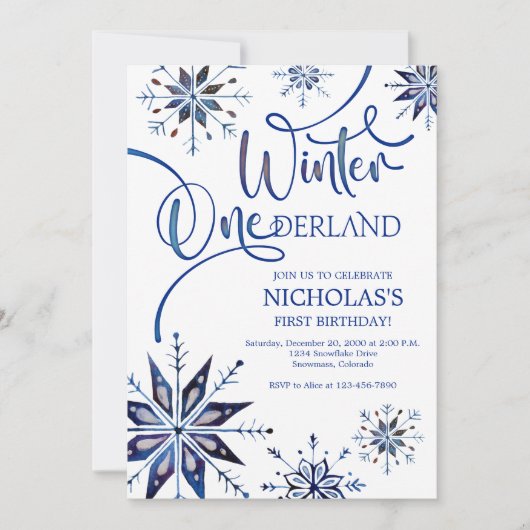 Invitation Hiver Onederland 1er anniversaire (Devant)