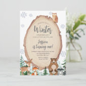 Invitation Hiver Onederland 1er anniversaire Animal Woodland (Debout devant)