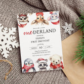 Invitation Hiver Onederland 1er anniversaire Animaux