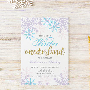 Invitation Hiver Onederland 1er Anniversaire Bébé Fille Migno