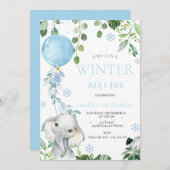 Invitation Hiver Onederland 1er Anniversaire douche Invitatio (Devant / Derrière)