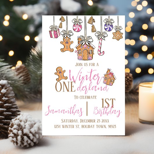 Invitation Hiver onederland 1er anniversaire fête hiver