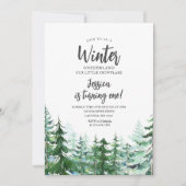 Invitation Hiver Onederland 1er anniversaire Forêt des bois (Devant)