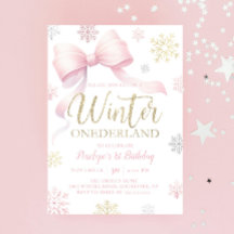 Hiver Onederland 1er anniversaire Pink Bow Snowfla