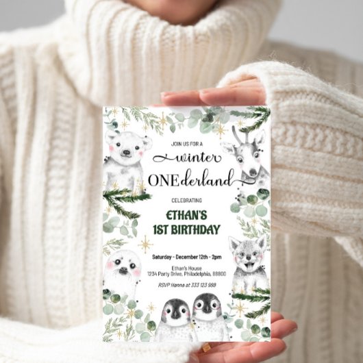 Invitation Hiver Onederland Animaux 1er Anniversaire Invitati