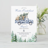 Invitation Hiver Onederland Animaux Chinoiserie 1er anniversa (Debout devant)