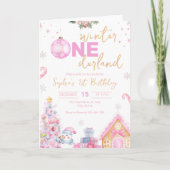 Invitation Hiver Onederland Anniversaire Invitation, Noël (Devant)