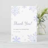 Invitation Hiver Onederland Anniversaire Snowflakes Merci (Debout devant)